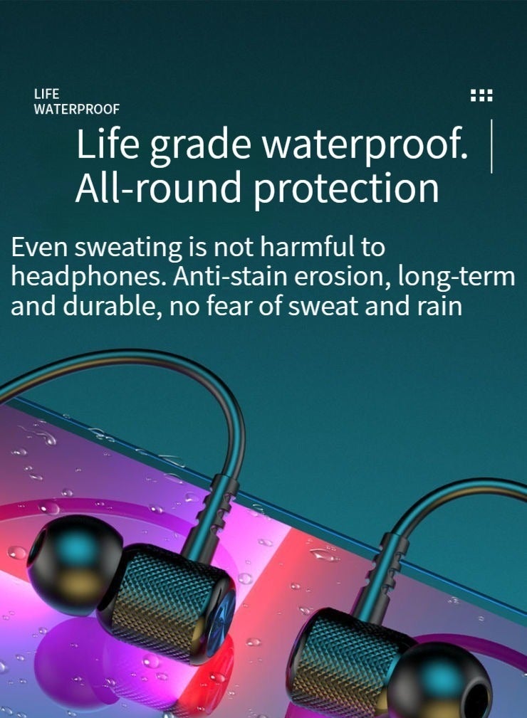 New neck hanging sports headphones magnetic three-dimensional running neck hanging in-ear comfortable music bluetooth headset charming red  - Image 3