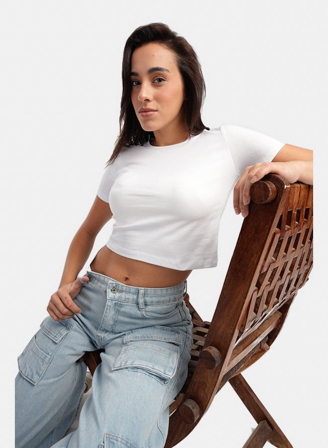 Carina Everyday Cotton Cropped T-Shirt - Image 1