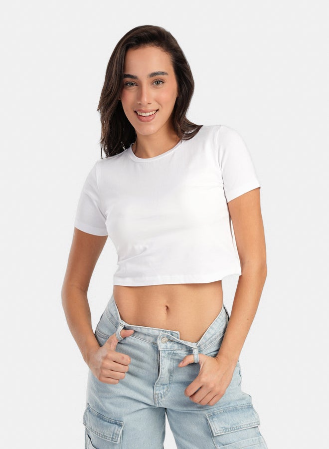Carina Everyday Cotton Cropped T-Shirt - Image 2