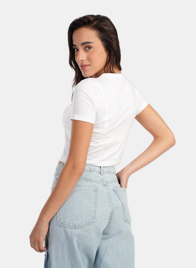Carina Everyday Cotton Cropped T-Shirt - Image 3
