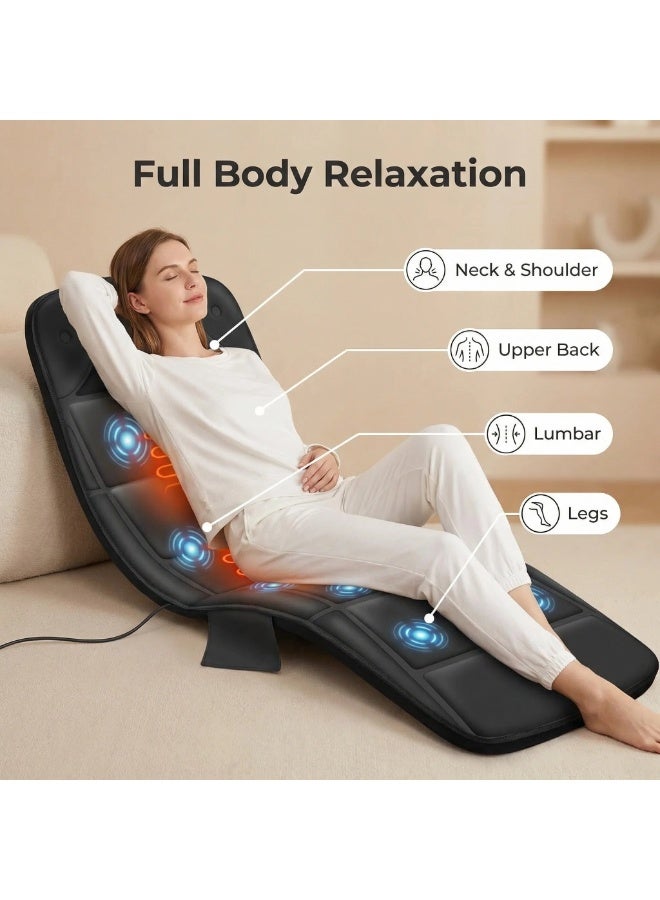 واي آند دي تصميم قابل للطي ومحمول وسادة تدليك لكامل الجسم وسادة كرسي تدليك اهتزازي مع وظيفة الإيقاف التلقائي وسادة تدليك الظهر لتخفيف توتر عضلات الرقبة والظهر تدليك لكامل الجسم مع 10 مستويات اهتزاز ومحركات 5 أوضاع تدليك - Image 4
