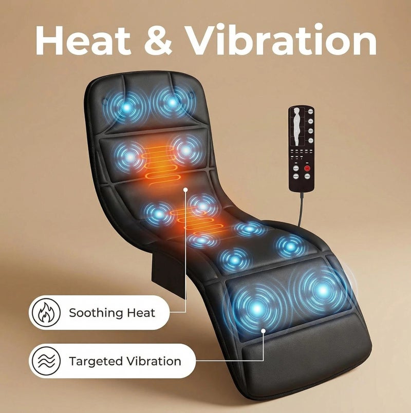 واي آند دي تصميم قابل للطي ومحمول وسادة تدليك لكامل الجسم وسادة كرسي تدليك اهتزازي مع وظيفة الإيقاف التلقائي وسادة تدليك الظهر لتخفيف توتر عضلات الرقبة والظهر تدليك لكامل الجسم مع 10 مستويات اهتزاز ومحركات 5 أوضاع تدليك - Image 3