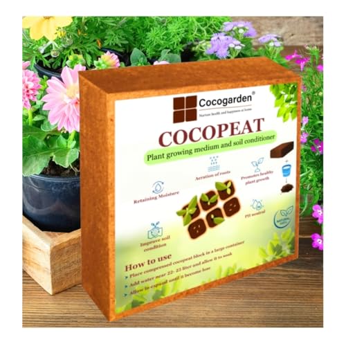 Cocogarden Cocopeat Block for Plants 5kg - Organic Coco Peat Brick, Expands up to 75 ltrs of Powder, Natural Garden Soil for Potting Mixture Home Terrace Gardening and Potted Plants - Image 1