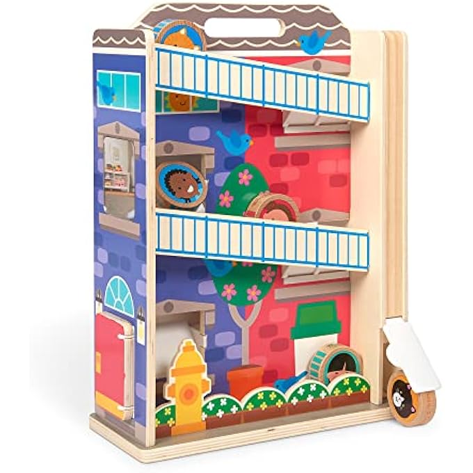 بيت تومبل من جو توتس - مجموعة لعب منحدر متدحرج خشبي متعدد المستويات مع 2 قرص مزدوج الجوانب للتعلم عن السبب والنتيجة، المهارات الحركية الدقيقة واللعب الخيالي - للأعمار 12 شهرًا وما فوق | MD30741 - Image 1