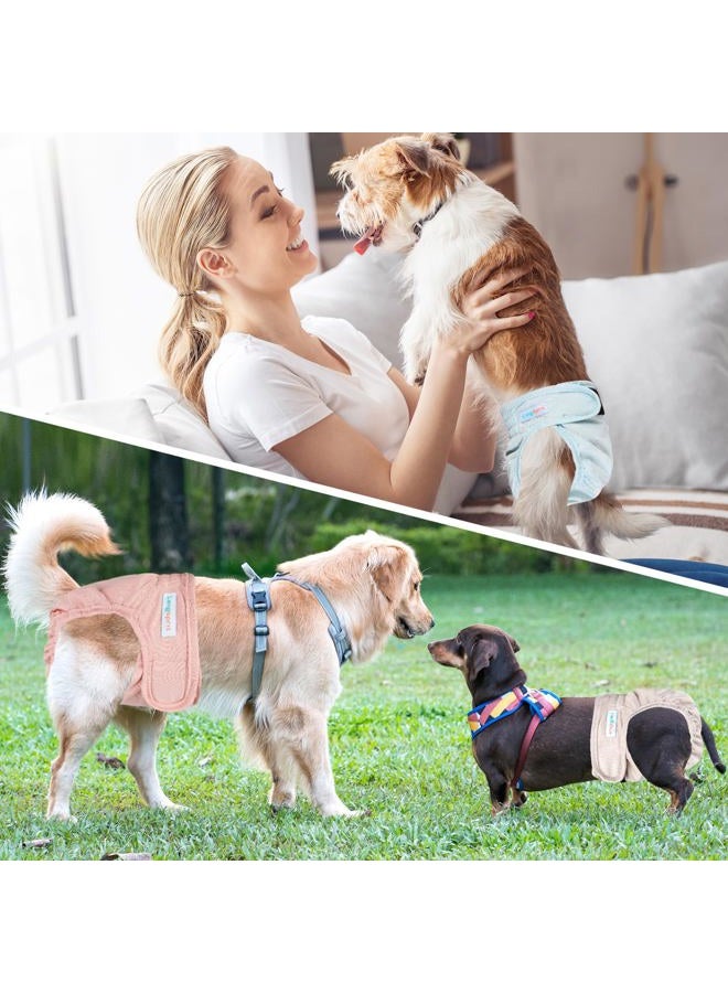 Langsprit Washable Female Dog Diapers (3 Pack) - No Leak Reusable Diapers for Doggy Female in Period - Highly Absorbent Dog Heat Panties with Adjustable Snaps Black S Size - Image 5