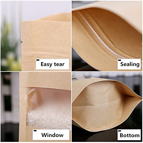 TRUE SHOP THE ULTIMATE SOLUTION FOR FOOD STORAGE - KRAFT POUCH STAND-UP BAGS WITH SELF-SEALING TECHNOLOGY MATT BROWN (50 GM, 100, count) - Image 4