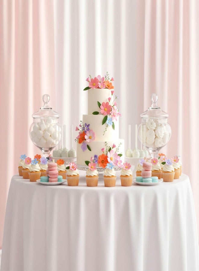 Matwsec 50PCS Edible Flowers Cake Decorations Edible Flowers for Cakes Flower Cupcake Toppers for Wedding Birthday Themed Party Cake Bridal Shower Decoration - Image 5