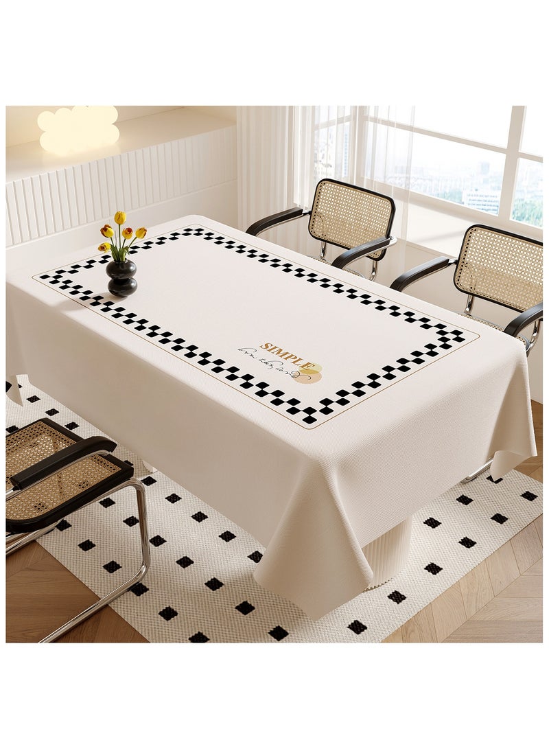 Anna 100*160cm Waterproof Oilproof Durable Tablecloth - Easy-Care Soft Table Cover for Home, Restaurant, and Outdoor Use, Stylish Heat-Resistant Tabletop Protector - Image 1