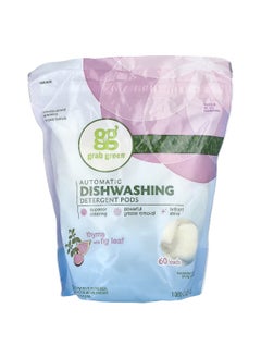 Grab Green Grab Green, Automatic Dishwashing Detergent Pods, Thyme with Fig Leaf, 60 Loads, 2 lbs, 6 oz (1,080 g)  - Image 1