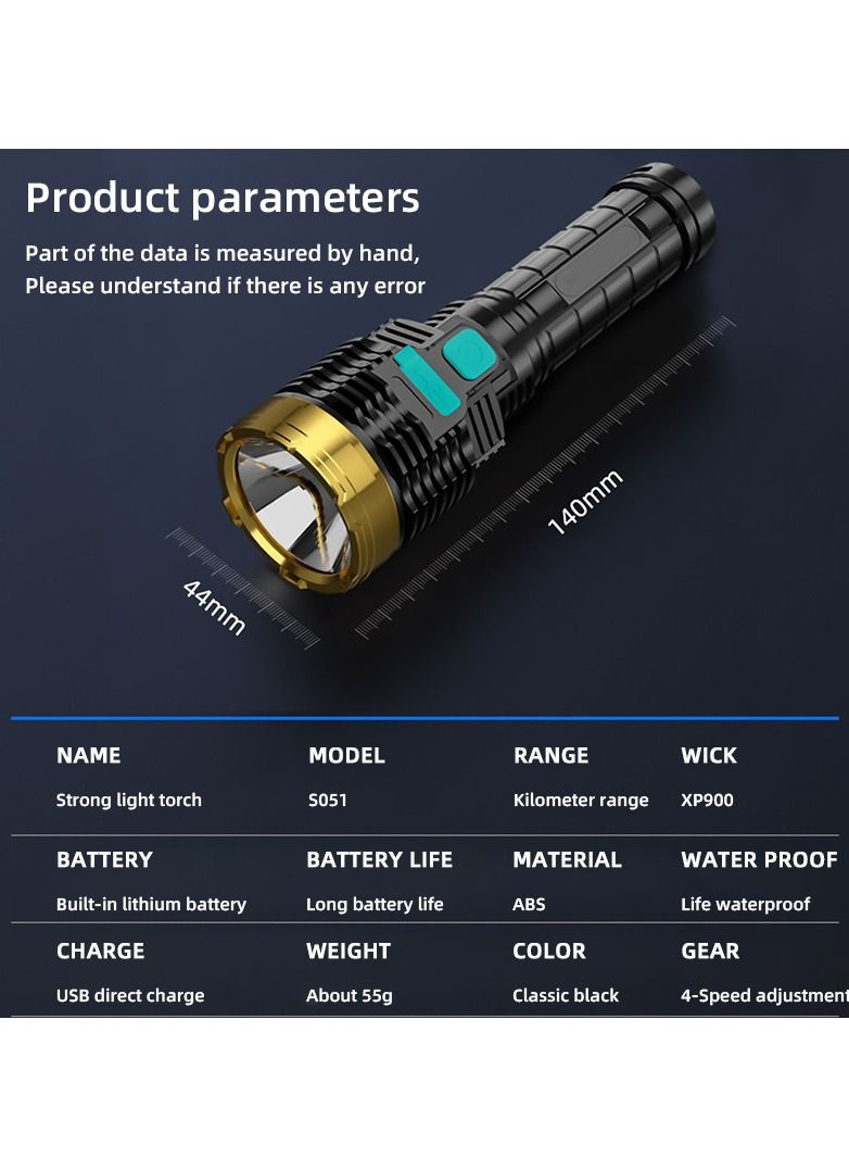 AROAQ Outdoor Portable Flashlight Rechargeable Multi-function Torch for Emergency Camping and Outdoor Camping - Image 3