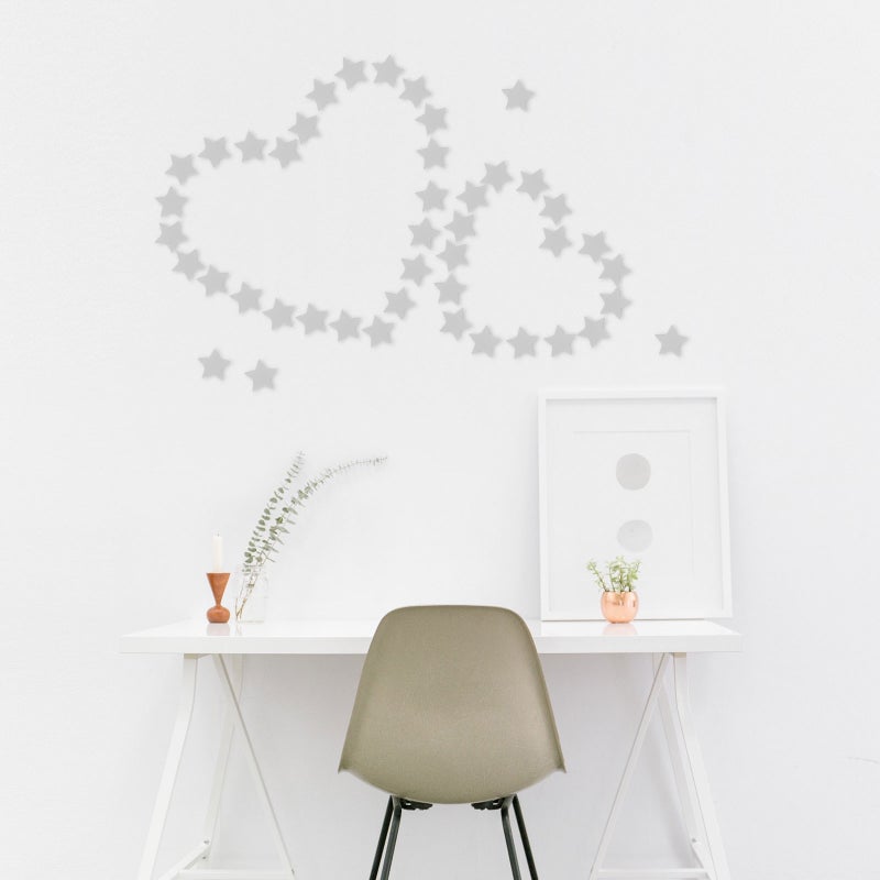 200 pcs Star Wall Sticker Bedroom Wall Decoration Self-adhesive Wall Mirror-like Decal - Image 2