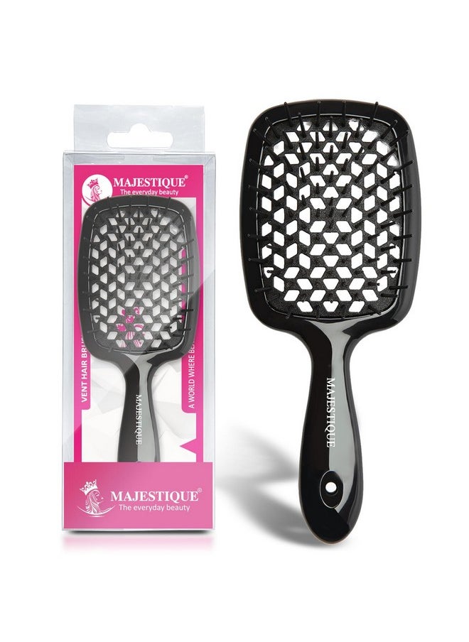MAJESTIQUE Detangler Brush Naturals - 100% Bio-Friendly Detangling Brush Ultra-Soft Tipped Nylon - Glide Through Tangles With Ease - Multicolor  - Image 1