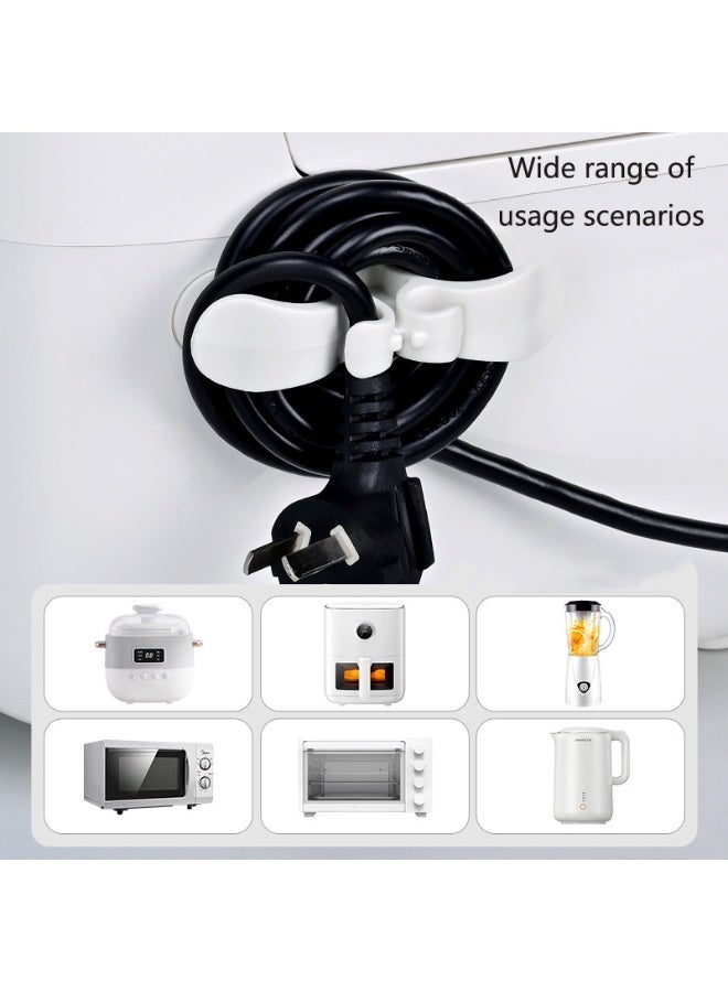 2pcs white bendable silicone harness stickers - no need to punch holes, suitable for organizing various harnesses, such as kitchen appliances, computers, data cables, plugs, etc. (After receiving the product, please stick the back adhesive correctly and let it stand for 12 hours before use to get better results) - Image 4