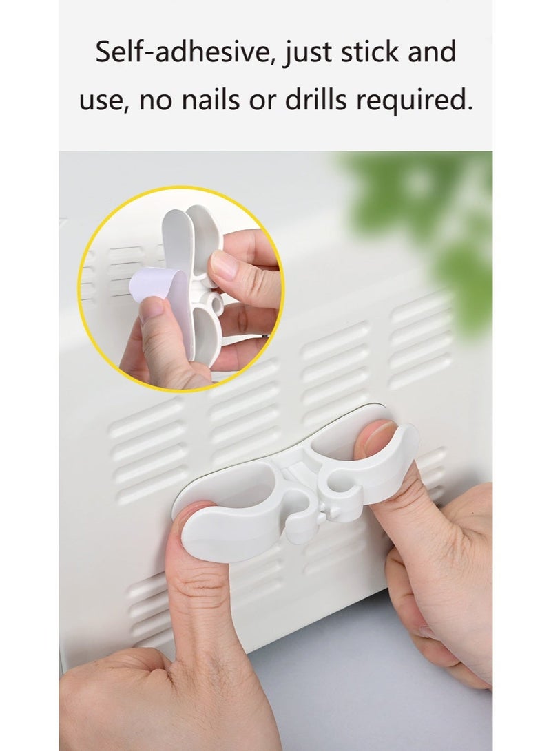 2pcs white bendable silicone harness stickers - no need to punch holes, suitable for organizing various harnesses, such as kitchen appliances, computers, data cables, plugs, etc. (After receiving the product, please stick the back adhesive correctly and let it stand for 12 hours before use to get better results) - Image 3