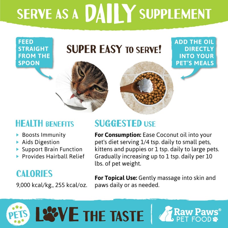 Raw Paws Organic Virgin Coconut Oil for Dogs & Cats, 16-oz - Supports Immune System, Digestion, Oral Health, Thyroid - All Natural Allergy Relief for Dogs - Hairball Relief - Image 4