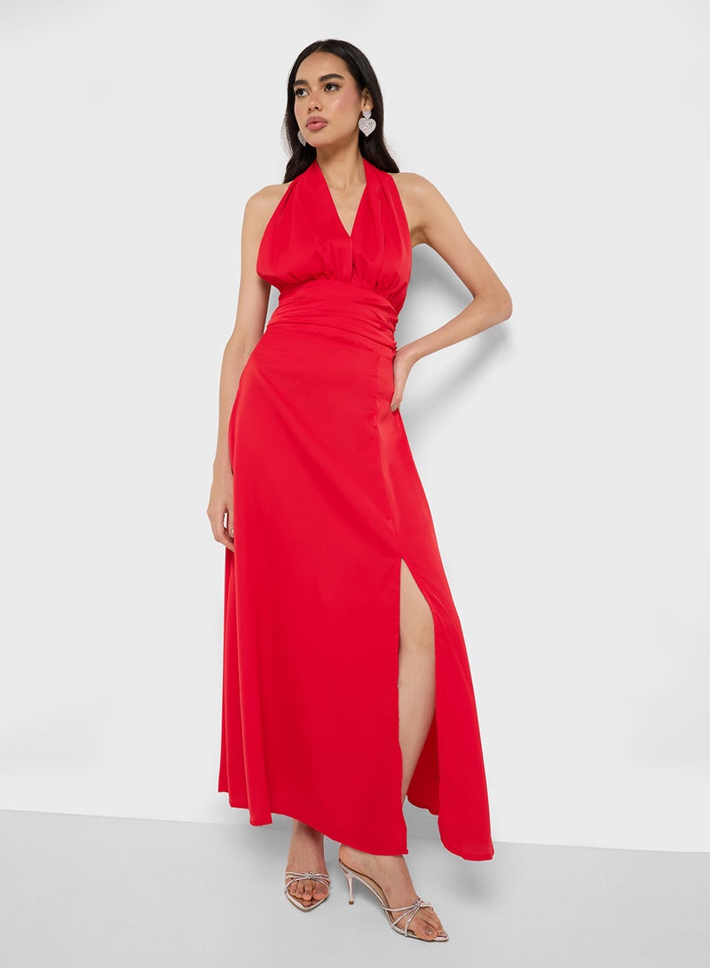 جينجر فستان بحمالات عنق بفتحة - Image 4