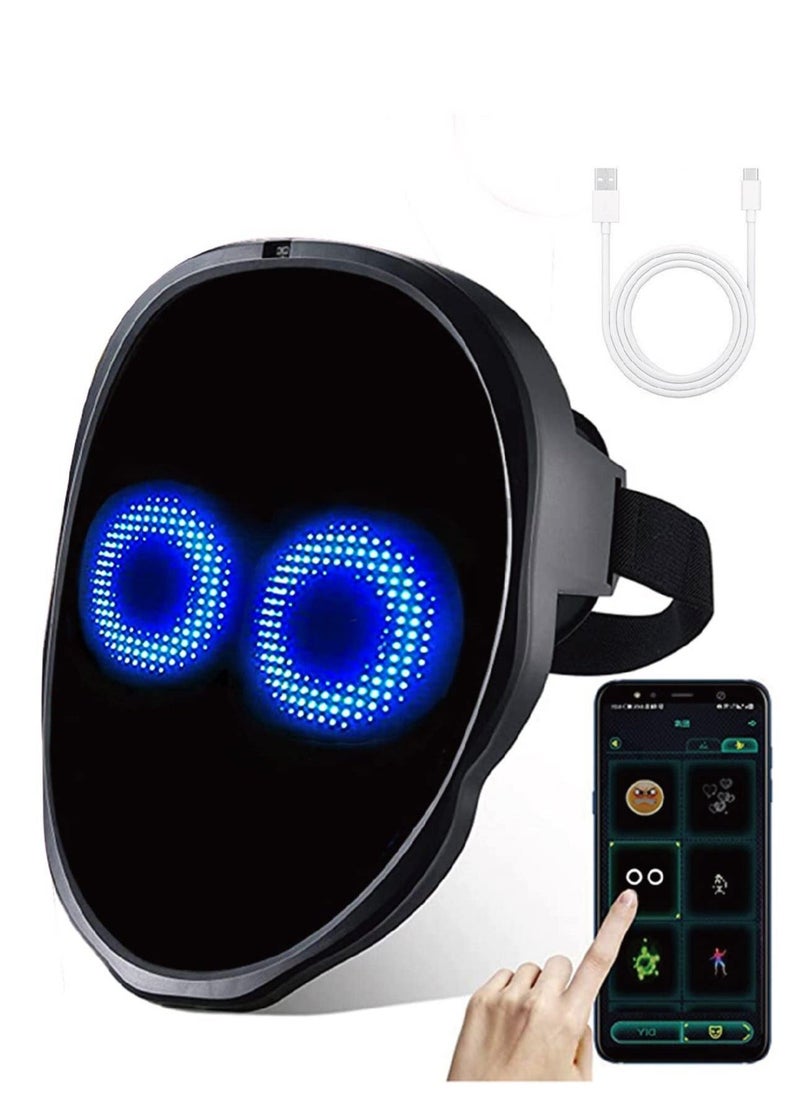 Led Mask, Light Up Mask with Gesture Sensing, Cool Digital LED Lighted Face Transforming Mask, Costume Cosplay Party Masquerade - Image 1