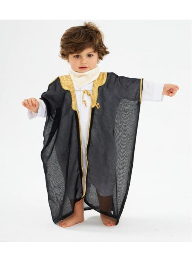 Traditional Arabic BISHT for kids 0-3 Month cultural formal wear for wedding party celebration EID - Image 1