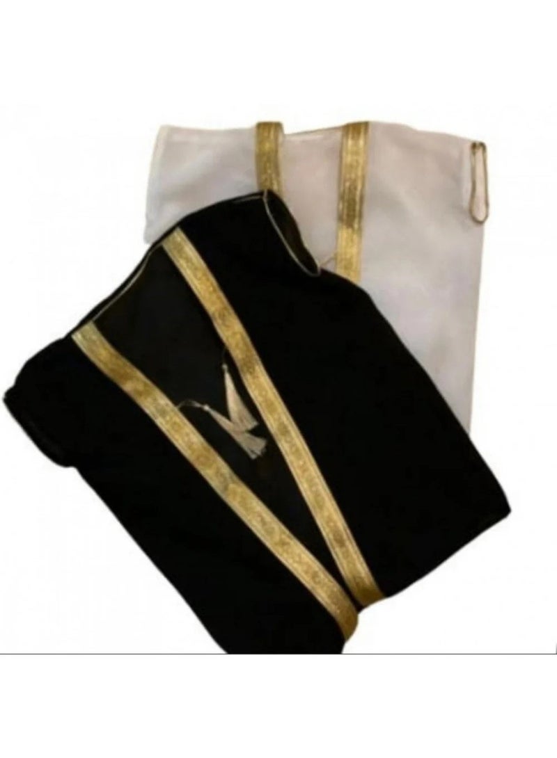 Traditional Arabic BISHT for kids 0-3 Month cultural formal wear for wedding party celebration EID - Image 2