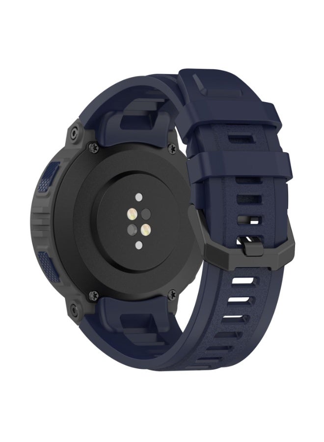 Replacement Watch Bands Compatible for Amazfit Active Edge A2212 Smartwatch Silicone Band Watch Strap Wristband Bracelet for Women Men (Dark Blue) - Image 2