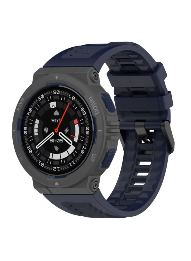 Replacement Watch Bands Compatible for Amazfit Active Edge A2212 Smartwatch Silicone Band Watch Strap Wristband Bracelet for Women Men (Dark Blue) - Image 1