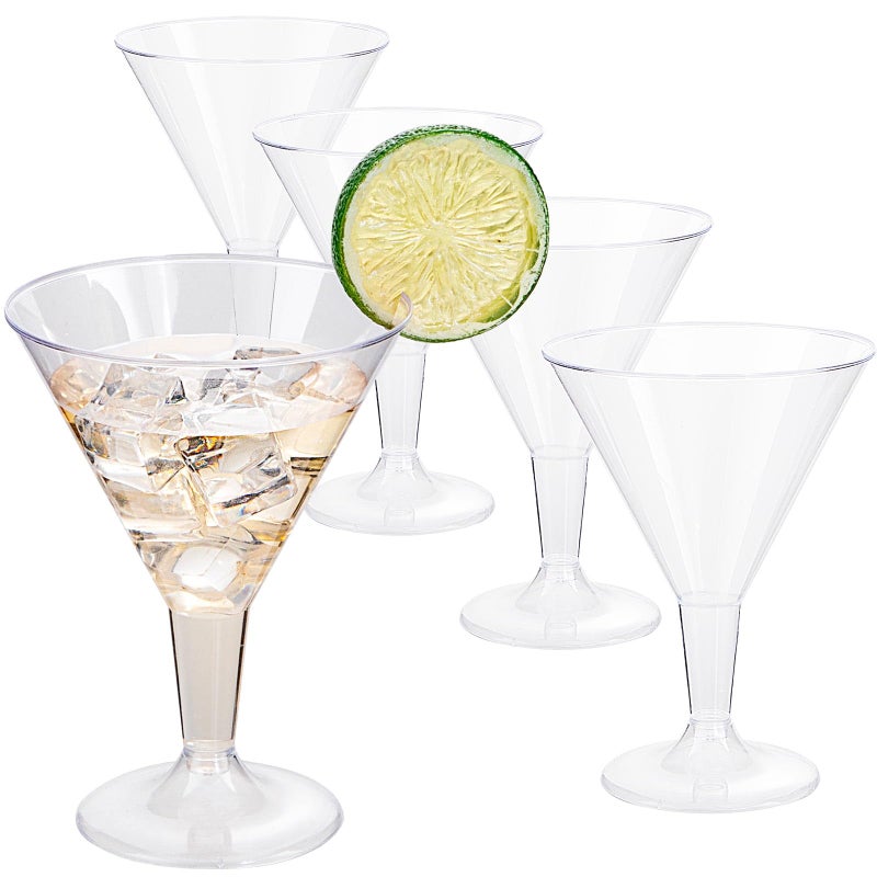 Liacere Liacere 24 Pack Clear Plastic Martini Glasses  625oz Disposable Cocktail Glasses  Plastic Margarita Glasses Perfect for Wedding  Party 