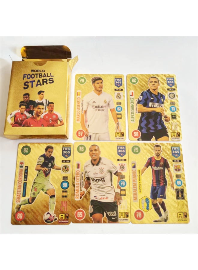 Star Card Gold Foil Card C Luo Massey World Cup Champions League Spanish Premier League Star Gold Card 55 Gold Foil PVC Cards-Color:55 Gold Ball Cards In A Box  - Image 4