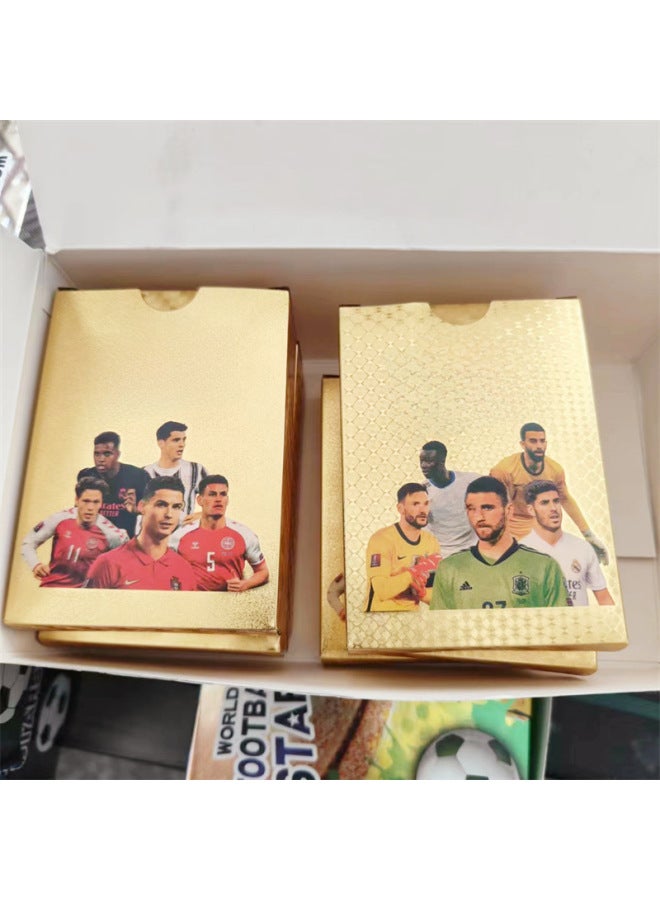 Star Card Gold Foil Card C Luo Massey World Cup Champions League Spanish Premier League Star Gold Card 55 Gold Foil PVC Cards-Color:55 Gold Ball Cards In A Box  - Image 3