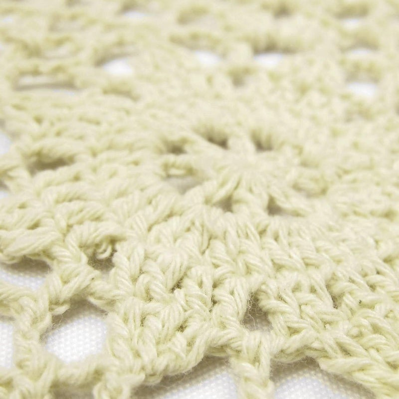 kilofly كيلوفلاي مفارش طاولة مصنوعة يدويًا من قطن الكروشيه بتصميم دانتيل 2 قطعة مربع بيج 196 بوصة - Image 5