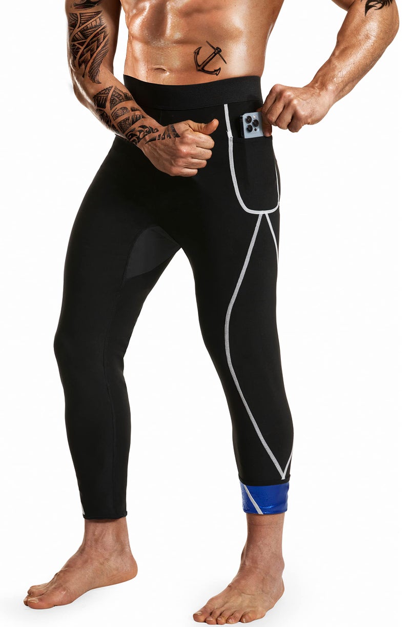 DYUAI Sauna Sweat Pants for Men Compression Pants Athletic Leggings Workout Sauna suit(WBH7201-01-L) - Image 1