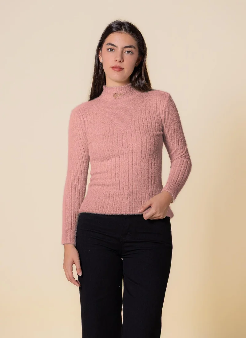 SHAPES DETAILED SOFT KNITTED TOP