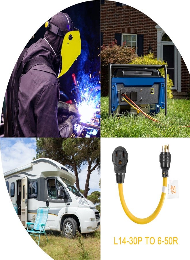 S7 Nema L14-30P to 6-50R Generator Power Cord Welder Adapter, 3 Wire, 125/250V, 10AWG, 20" Long - Image 2