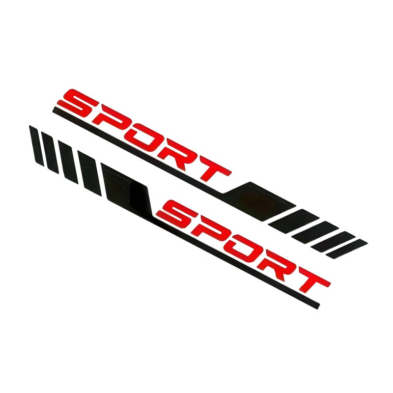 Hugwits 2 PCS Sport Letter Car Stickers 2283 x 508 Waterproof Auto Body Stripe Decals Personalized ScratchResistant Modified Decoration Sticker Universal for Most Cars Black Red - Image 3