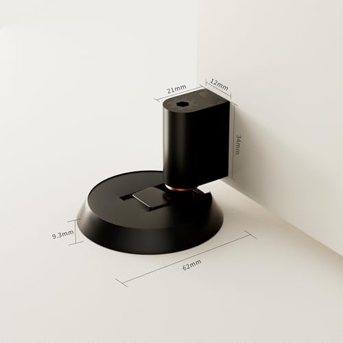 SAILANKA Brass Windproof Door Stoppers Heavy Duty Mechanical Floor Door Stop Height Adjustable Keep Door Open Door Catch Holder Wall Protect with Screws Matte Black 1 Pack - Image 3