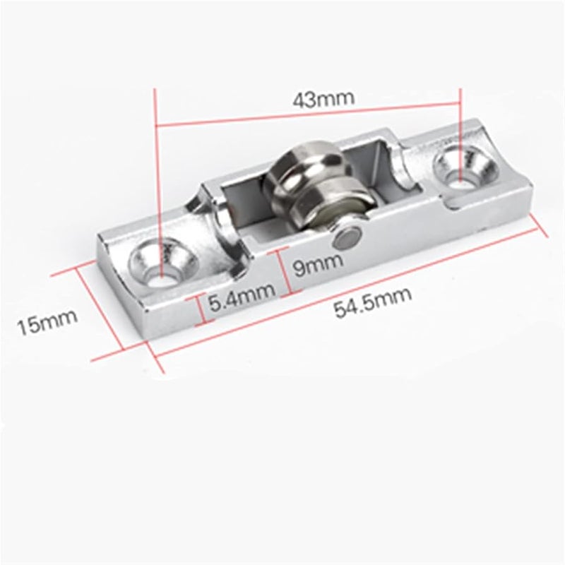 Flat Wheel Zinc Alloy U Type Ball Bearing Roller 4pcs For Sliding Doors And Windows - Image 5