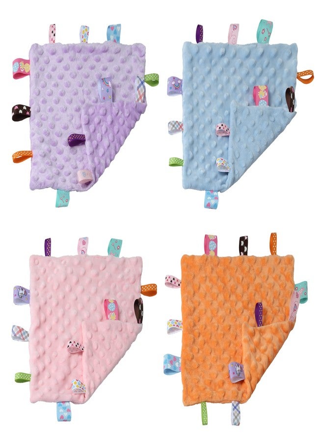 CREVENT Tag Security Blankets for Babies, Soft Small Loveys for Girls, Baby Comforter Sensory Blanket, Great Gifts for Birthday Baby Shower 10"X10" (Pink, Crib) - Image 3