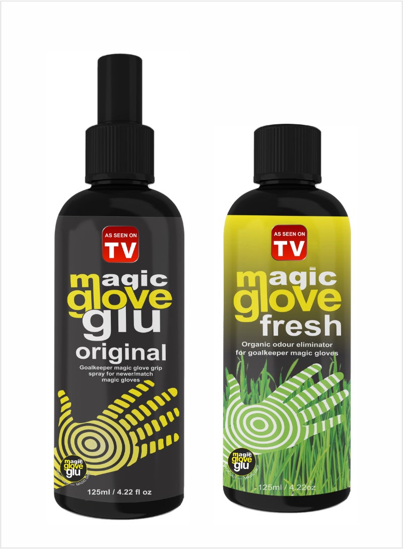 AS SEEN ON TV Magic gloveglu Ultimate Glove Care Kit, Glove Glue Original Grip Spray, and Freshner Combo 2x125ml 