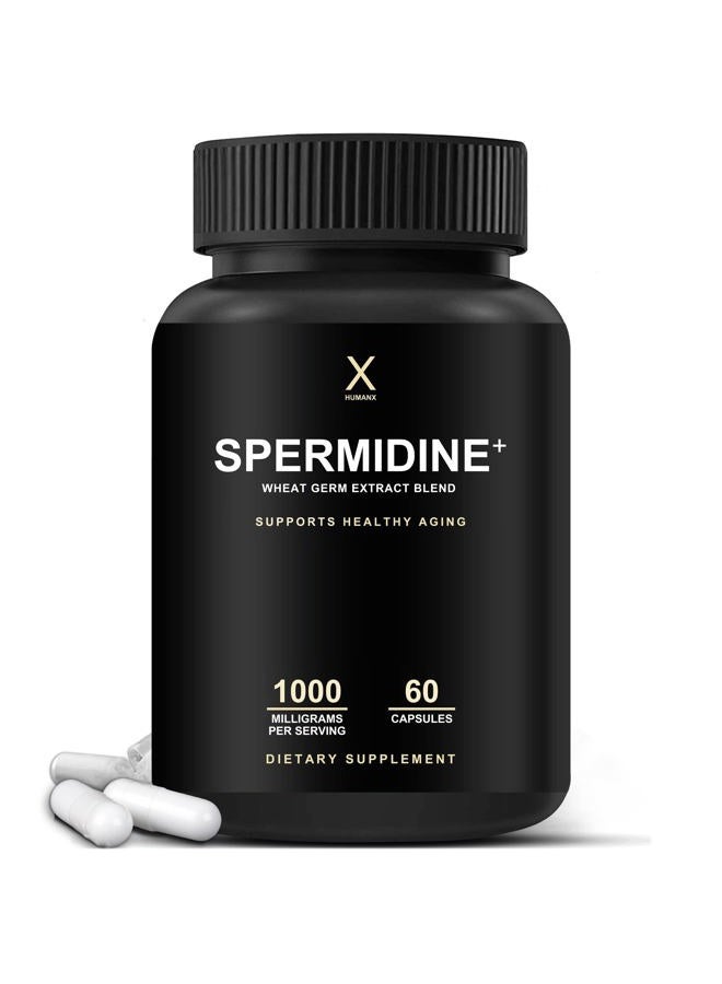HUMANX Spermidine+ (USA Third Party Tested) - Spermidine-Rich Wheat Germ Extract & Zinc to Activate Cellular Renewal - Non-GMO, Spermidine Capsules - Supports Healthy Aging - Spermidine Supplement - Image 1