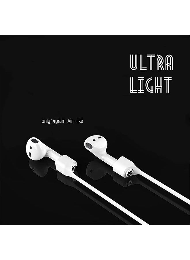 erorex - 2+2 Upgraded Magnetic Anti Lost Straps For Airpods 3Rd 2Nd Generation Pro 1 2 Pcs With Soft Ear Hooks 2 Pcs Neck Rope Cord & Ear Hooks Not Original Black + White - Image 1