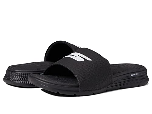 Skechers Men's Go Consistent Slide Sandals – Athletic Beach Shower Shoes With Foam Cushioning, Black, 8 - Image 1