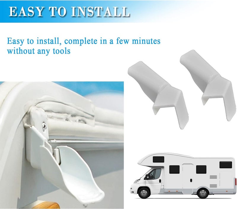 Wadoy Rain Gutter Spout, RV Gutter Spouts, Universal Size to Protect The top of The RV in Rainy Days, Directs Rainwater Away from The Sides of Your RV, Left and Right Side, 2 Left & 2 Right - Image 5
