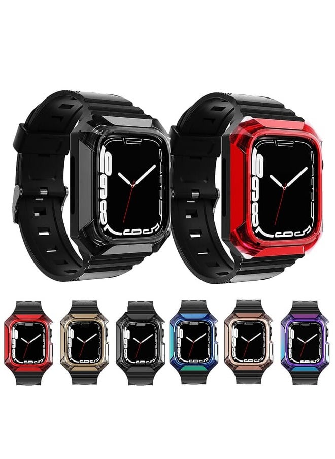 Generic - Armor Case Integrated TPU Watch Band  Apple Watch 8 41mm(Purple) - Image 1