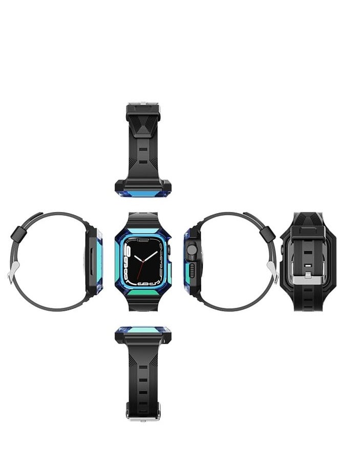 Generic - Armor Case Integrated TPU Watch Band  Apple Watch 8 41mm(Purple) - Image 1