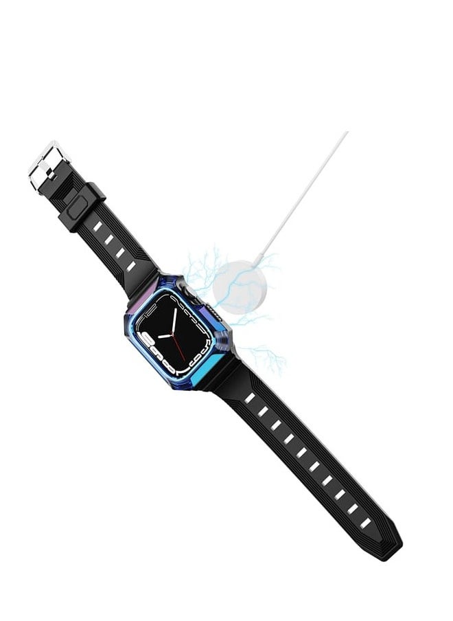 Generic - Armor Case Integrated TPU Watch Band  Apple Watch 8 41mm(Purple) - Image 1