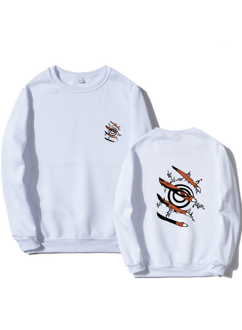 KUYING Naruto Card Retro Round Neck Hoodie  - Image 1