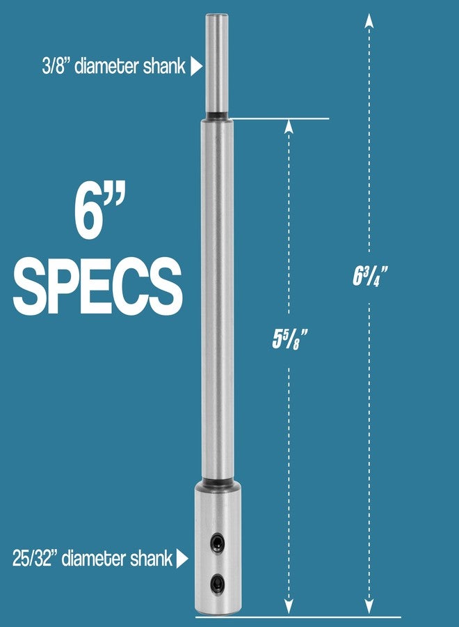 Fulton Woodworking Tools Fulton 6" & 10" Forstner Bit Extension Set - Heavy Duty Steel 3/8 Drill Bit Extension, Adds Up to 8-1/2" Drilling Depth to Forstner Bits for Woodturning, Furniture & Carpentry - Image 5