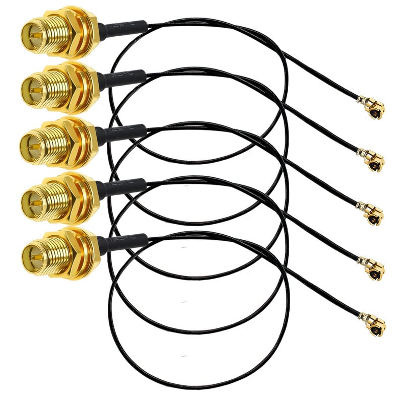 TUOLNK IPX to RP SMA Extension Cable U.FL MHF1 to Reverse Polarity SMA Female WiFi Antenna Pigtail Cable 1.13mm Extension for WiFi Router Network Card 12inch(30cm) 5 PCS - Image 1
