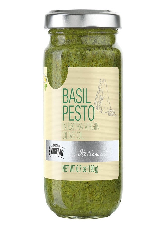 MANTOVA Compagnia Sanremo Basil Pesto with Cheese, 6.7 oz, (Pack of 1) - Authentic Italian Pesto Sauce - Rich, Savory Flavor with Fresh Basil, Grated Cheese & Extra Virgin Olive Oil - Perfect for Pasta, Sandwiches, Dips & Marinades - Image 1