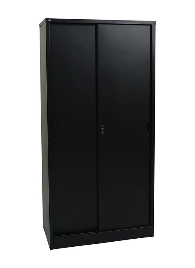 RIGID - Steel Sliding Doors Office Cupboard Black 183x90x40cm - Image 1