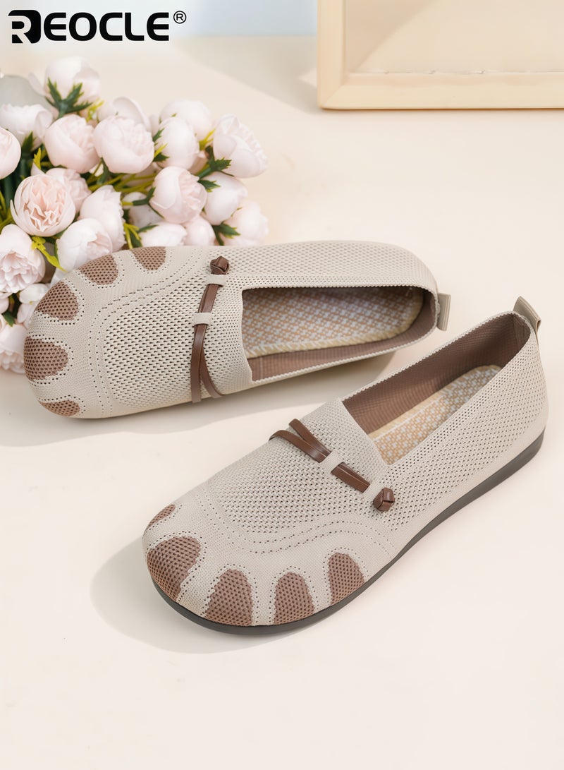 REOCLE Women’s Slip-On Comfort Shoes with Soft Sole and Relaxed Fit Design Elderly Casual Loafers with Lightweight Support for Daily Walking - Image 5